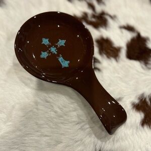 Brown Turquoise Spoon Rest